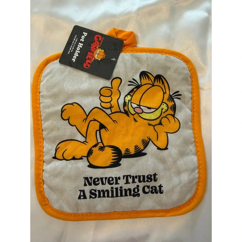 Garfield Never Trust A Smiling Cat Pot Holder‎ Orange Nickelodeon Kitchen NWT